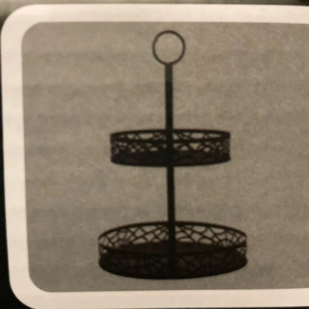 BNIB- 14.8” x 10”- Two Tiered- Black Metal Decorative Spider Web 🕸️ Tray